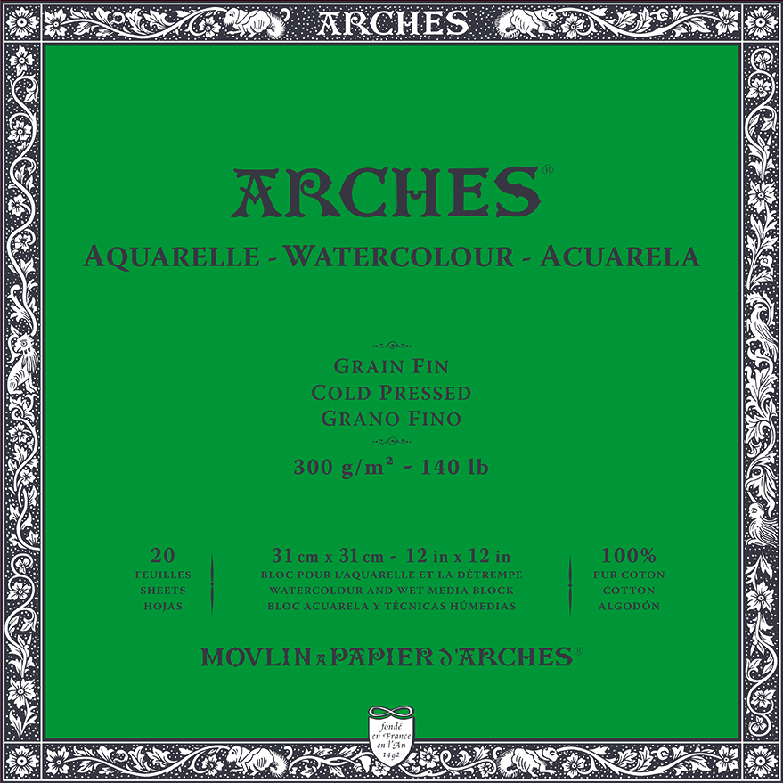 Акварелен блок ARCHES CP природно бела 300 g/m² – 20 листа