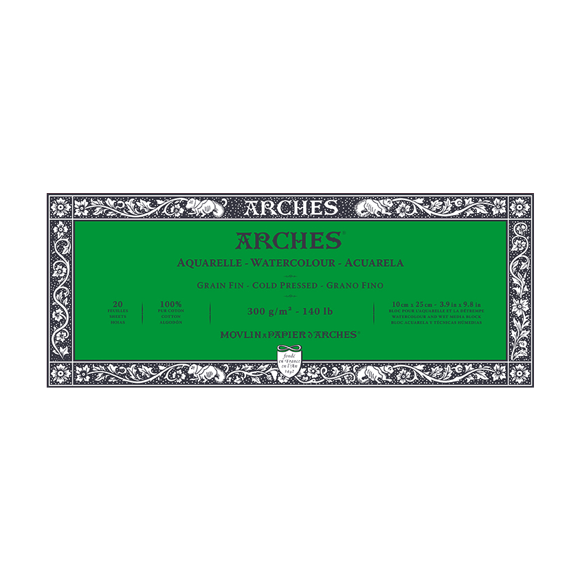 Акварелен блок ARCHES CP природно бела 300 g/m² – 20 листа