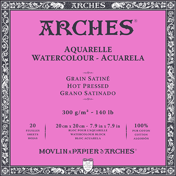 Акварелен блок ARCHES HP природно бела 300 g/m² – 20 листови