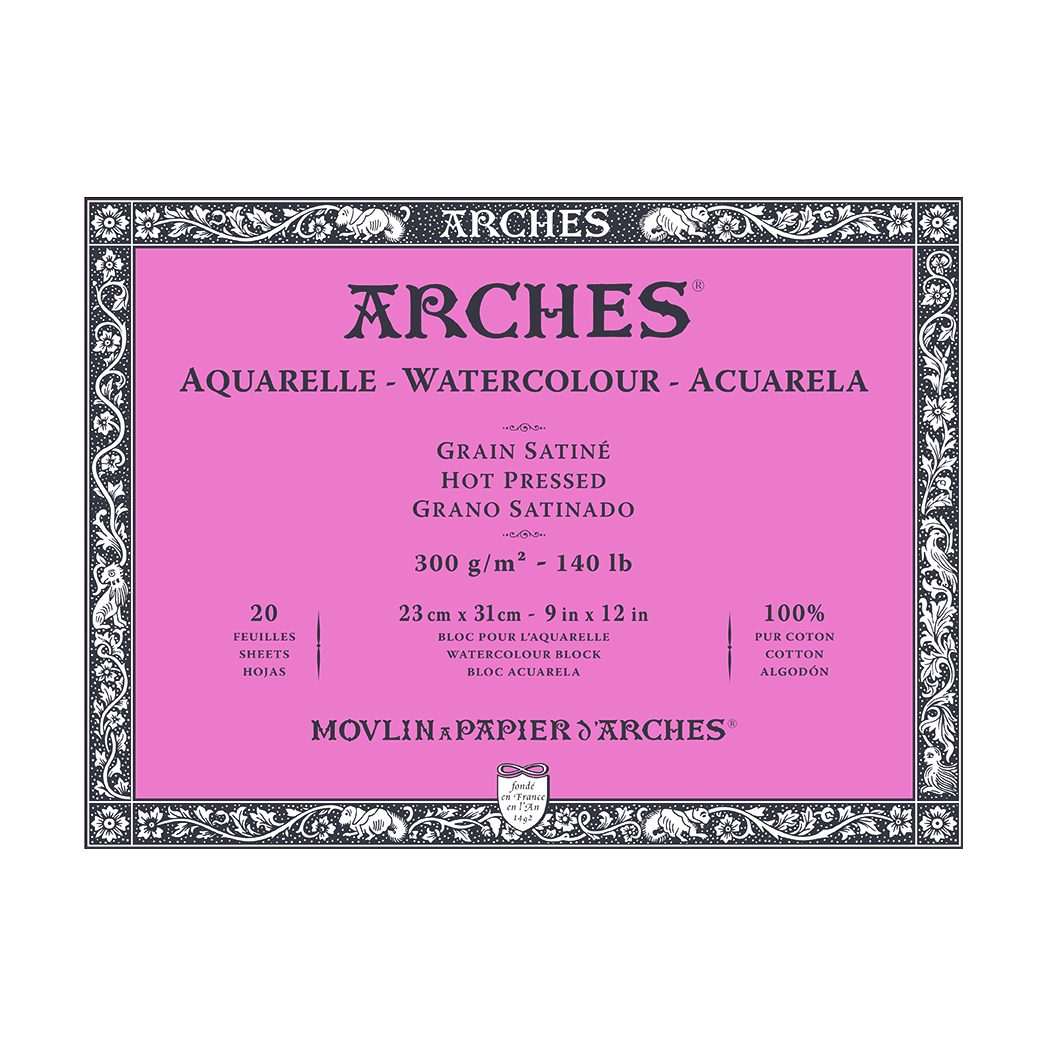 Акварелен блок ARCHES HP природно бела 300 g/m² – 20 листови