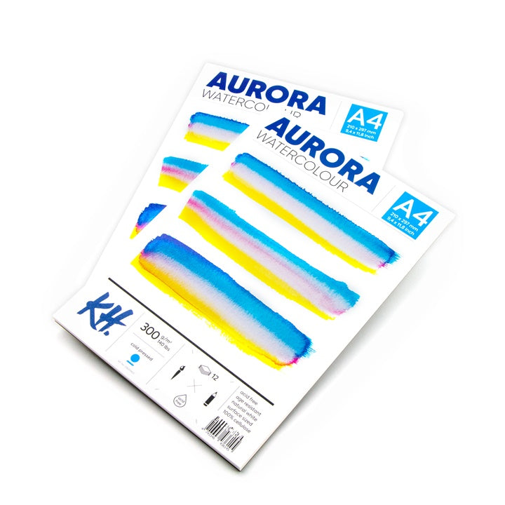 Акварелен блок AURORA cold press - 12 листови - 2