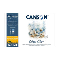 Акварелен блок CANSON Coton d'Art CP 300 g/m² 10,5 x 15,5 cm - 12 листови