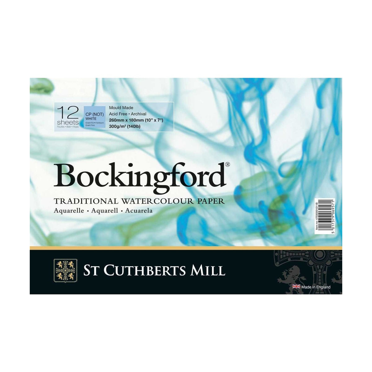Акварелен блок CANSON St Cuthberts Bockingford 300 g/m² 12 листови спирала 18 – 41 cm