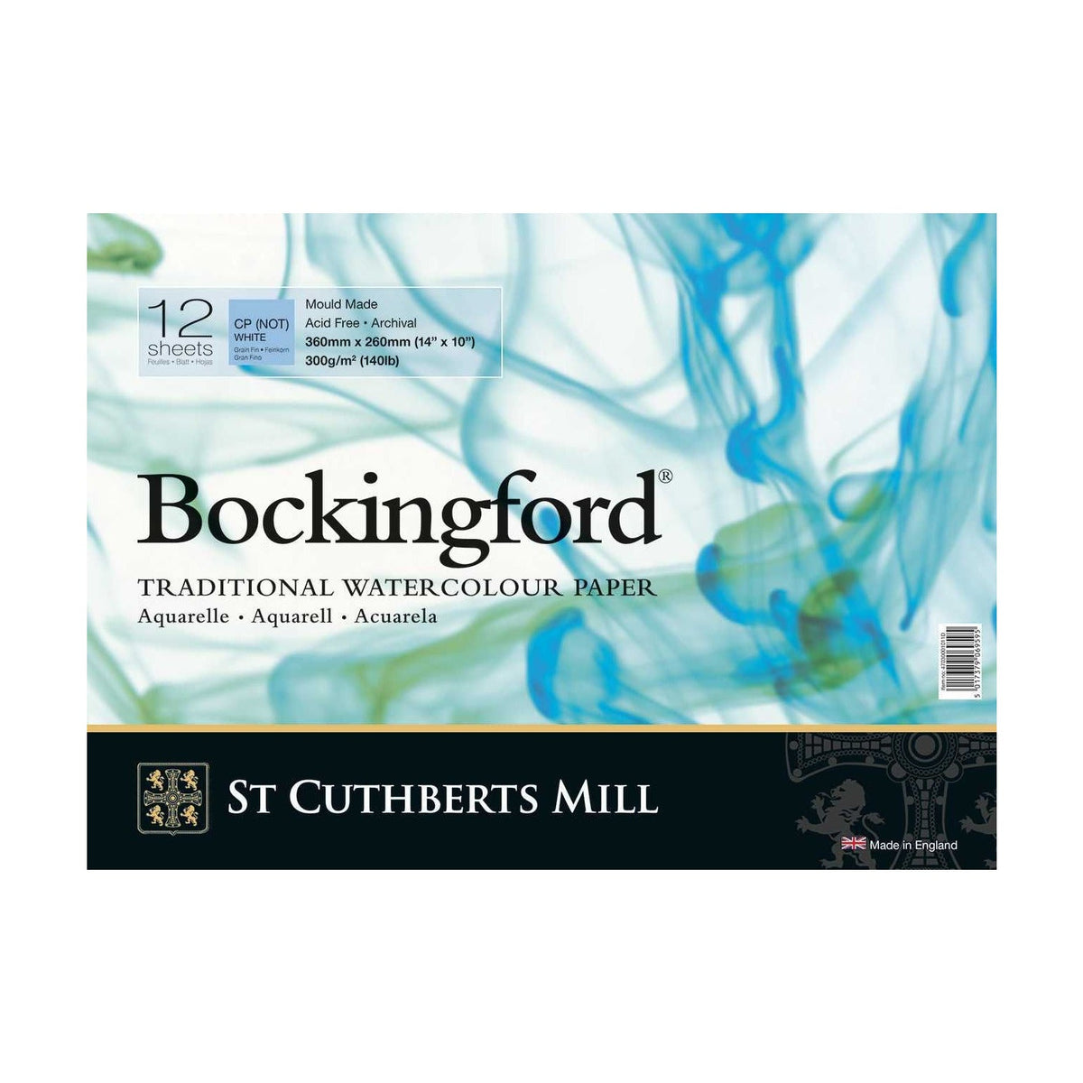 Акварелен блок CANSON St Cuthberts Bockingford 300 g/m² 12 листови спирала 18 – 41 cm