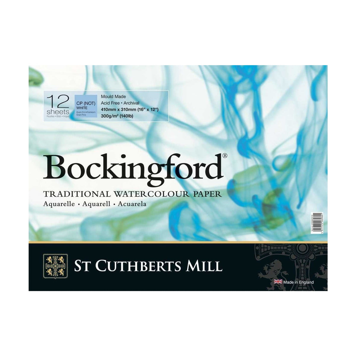 Акварелен блок CANSON St Cuthberts Bockingford 300 g/m² 12 листови спирала 18 – 41 cm