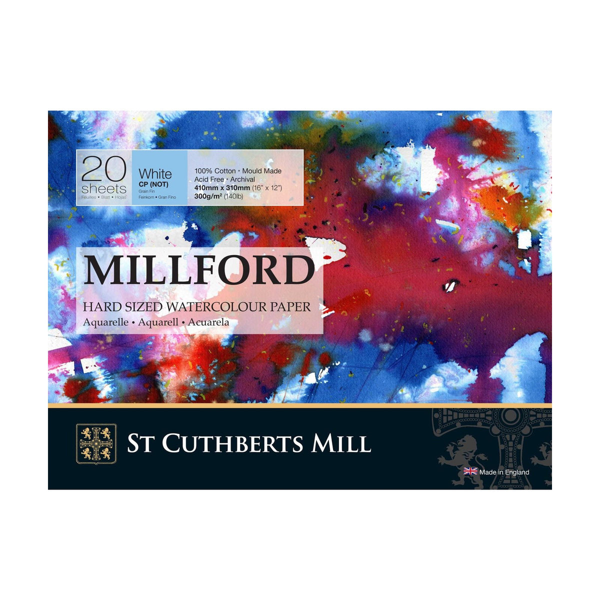Акварелен блок CANSON St Cuthberts Millford ситно зрно 300 g 20 листови – 31 до 41 cm