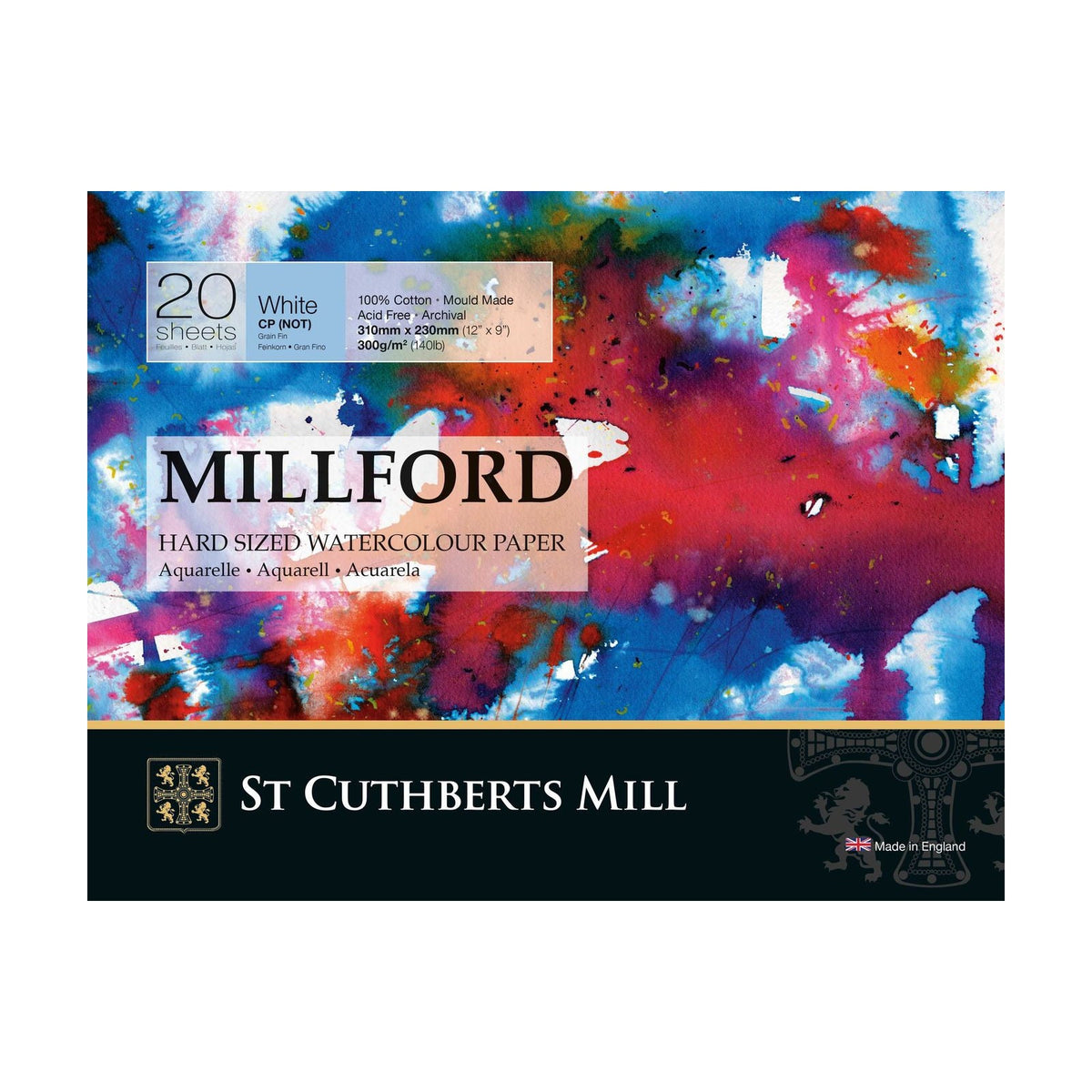 Акварелен блок CANSON St Cuthberts Millford ситно зрно 300 g 20 листови – 31 до 41 cm