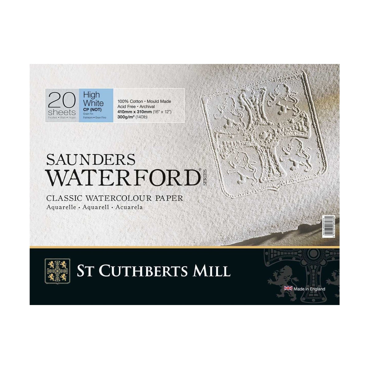 Акварелен блок CANSON St Cuthberts Saunders ситно зрно 300 g/m² 31 x 41 cm - 20 листови