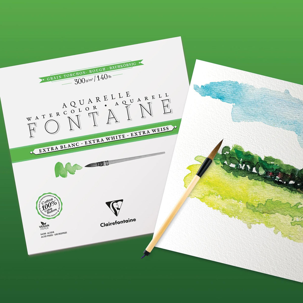 Акварелен блок CLAIREFONTAINE Fontaine екстра бел 300 g/m² 18 x 24 cm - 12 листови