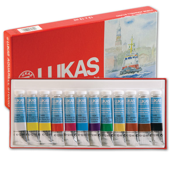 Акварели LUKAS STUDIO 12x10ml -  сет во картонска кутија