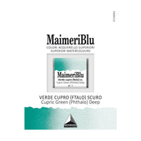 Акварелна боја Maimeri Blu – пола коцка 1,5 ml – Бакарно зелена темна