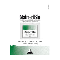 Акварелна боја Maimeri Blu – пола коцка 1,5 ml – Кобалт зелена темна