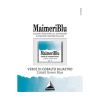 Акварелна боја Maimeri Blu – пола коцка 1,5 ml – Кобалт зелено-сина