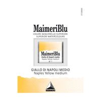 Акварелна боја Maimeri Blu – пола коцка 1,5 ml – Неаполско жолта средна