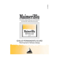 Акварелна боја Maimeri Blu – пола коцка 1,5 ml – Перманент жолта темна