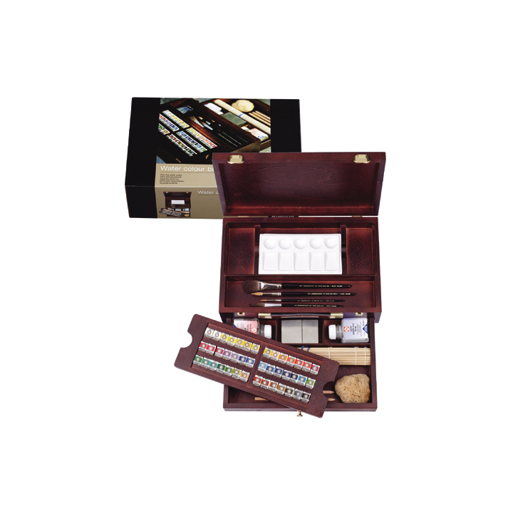 Акварелни бои Rembrandt box master/42 садови + прибор