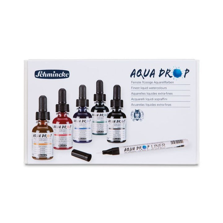 Акварелни бои Schmincke AQUA DROP - сет 5 x 30 ml + линер - 1