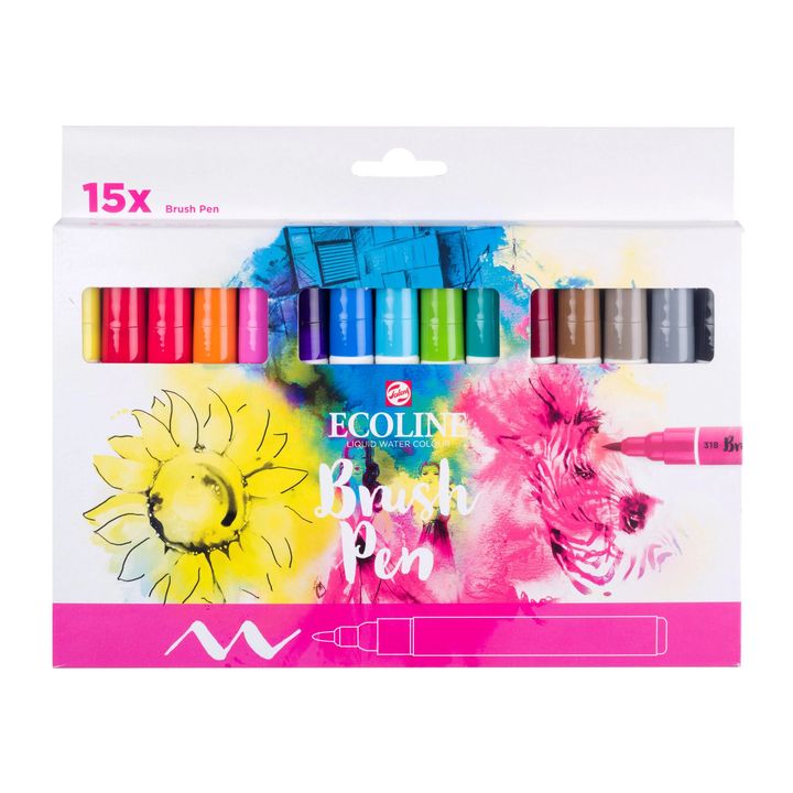 Акварелни пенкала ECOLINE BRUSH PEN 15 парчиња - 1