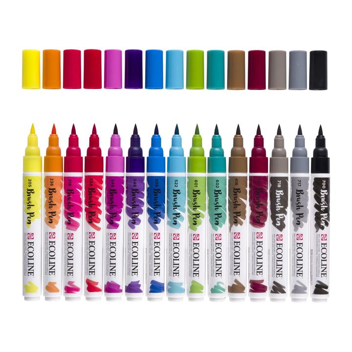 Акварелни пенкала ECOLINE BRUSH PEN 15 парчиња - 2