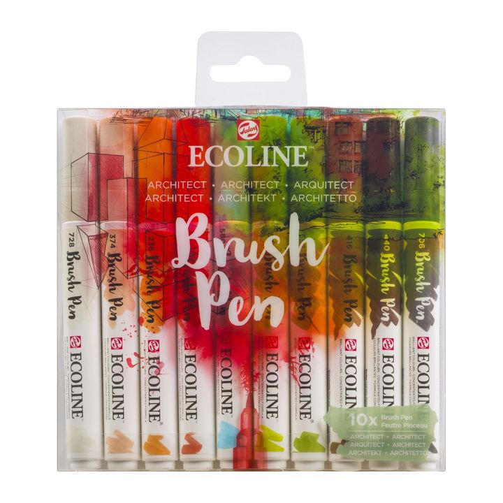 Акварелни пенкала Ecoline Brush Pen Architect - 1