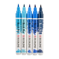 Акварелни пенкала Ecoline Brush Pen Blue - 3