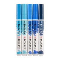 Акварелни пенкала Ecoline Brush Pen Blue - 5