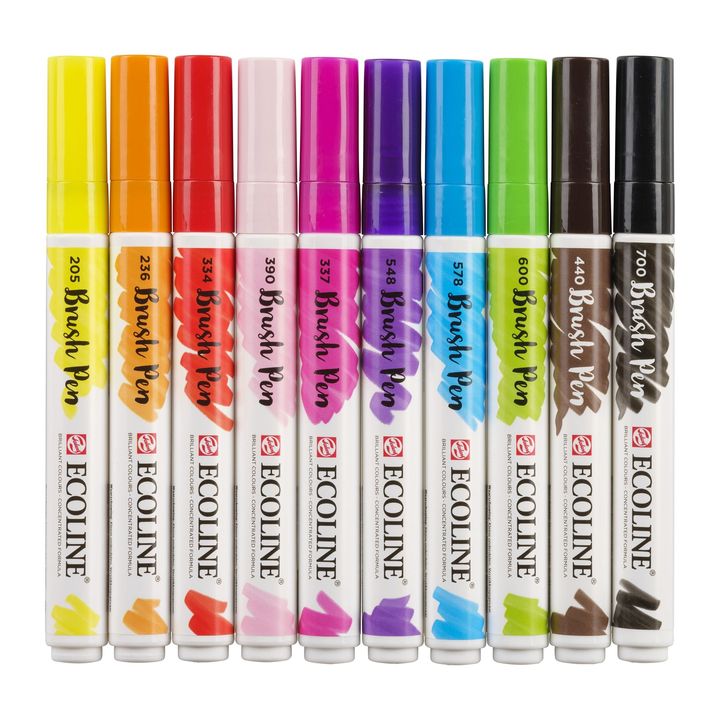 Акварелни пенкала Ecoline Brush Pen Bright - 5