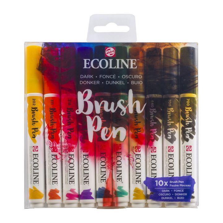 Акварелни пенкала Ecoline Brush Pen Dark - 1