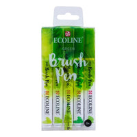 Акварелни пенкала Ecoline Brush Pen Green - 1