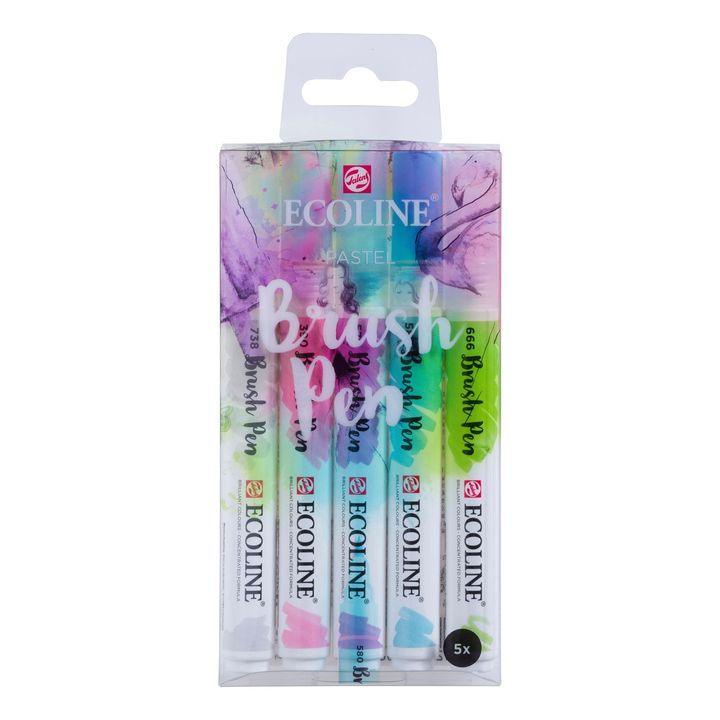Акварелни пенкала Ecoline Brush Pen Pastel - 1