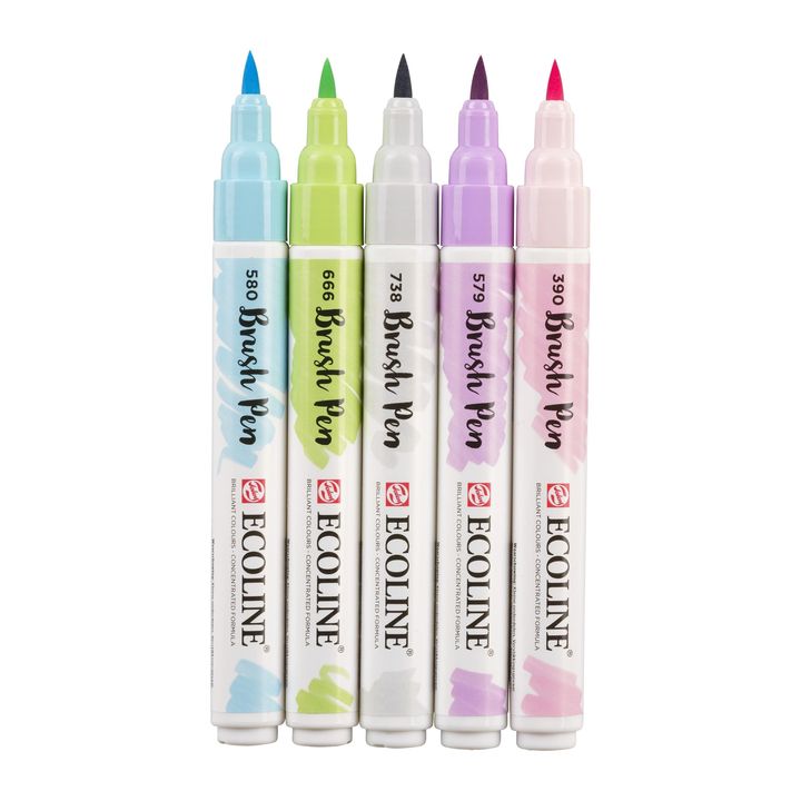 Акварелни пенкала Ecoline Brush Pen Pastel - 3