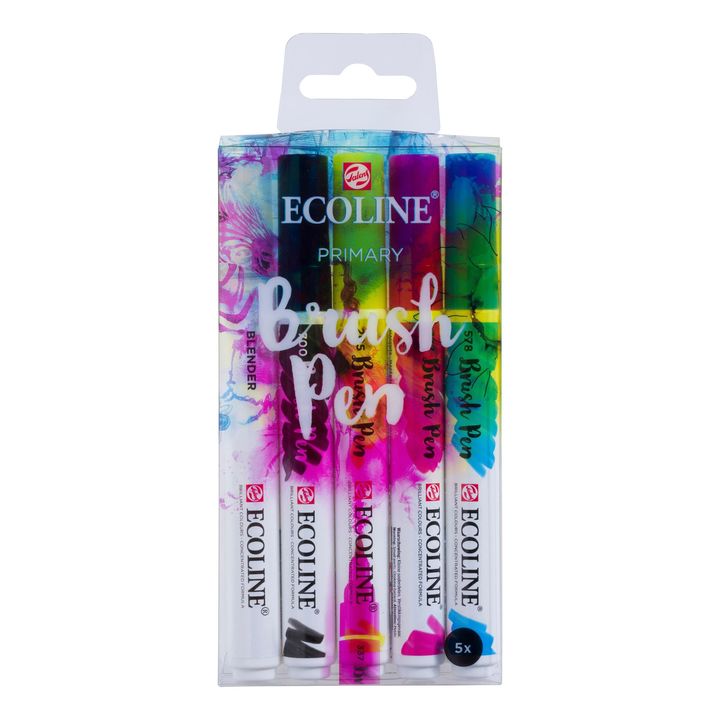 Акварелни пенкала Ecoline Brush Pen Primary - 1