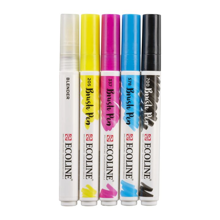 Акварелни пенкала Ecoline Brush Pen Primary - 4