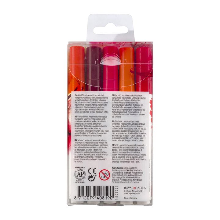 Акварелни пенкала Ecoline Brush Pen Red - 2