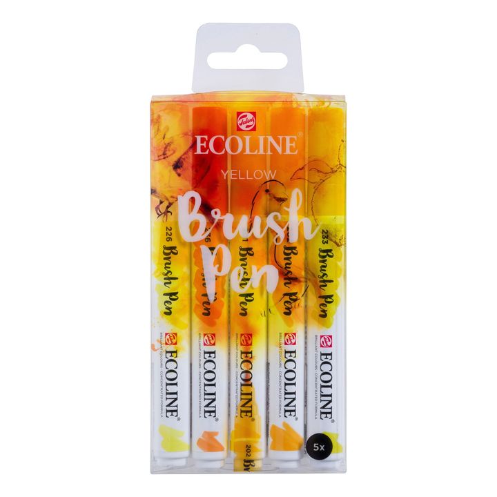 Акварелни пенкала Ecoline Brush Pen Yellow - 1