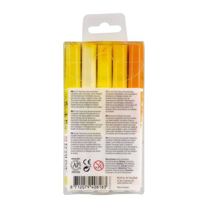 Акварелни пенкала Ecoline Brush Pen Yellow - 2