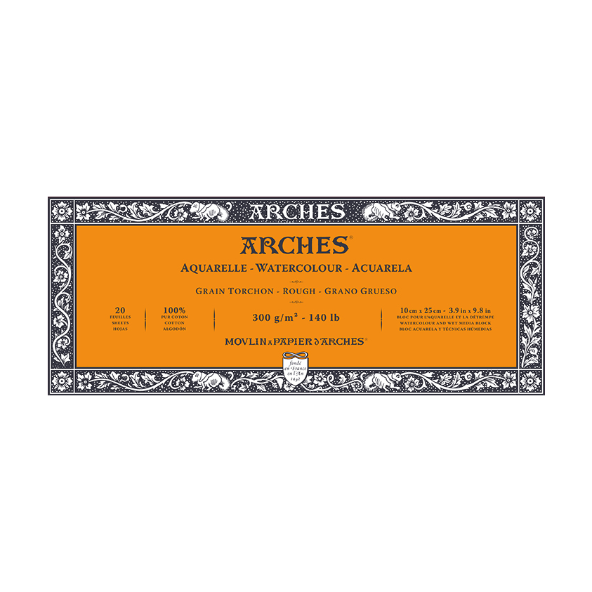 ARCHES акварелен блок Rough природно бела 300 g/m² 10 – 31 cm - 20 листови