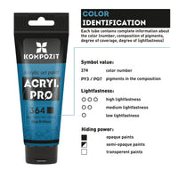 Сет акрилни бои ACRYL PRO Kompozit во кутија - 42 x 75 ml