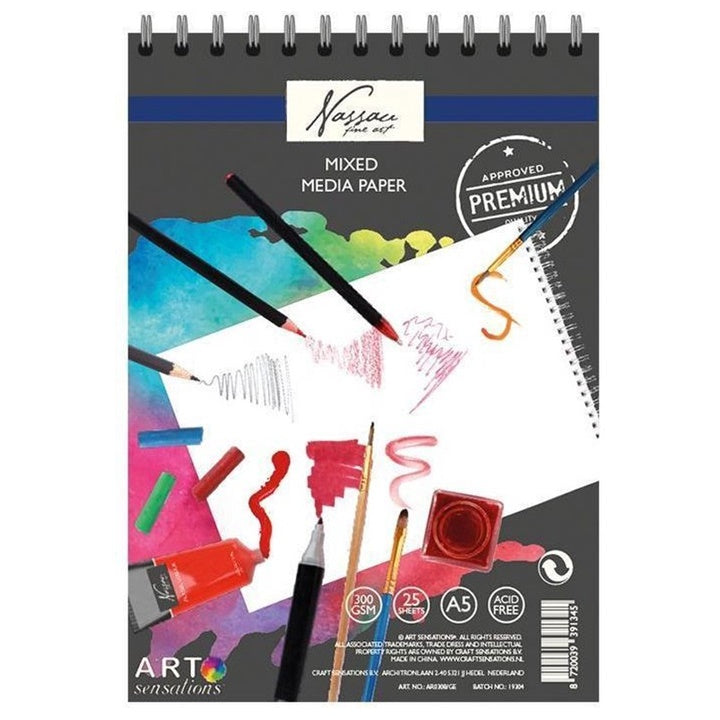 Блок хартија Mixed Media Nassau Fine Art A5 - 25 листови