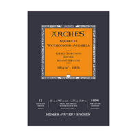 Блок за акварел ARCHES Aquarelle груб релјеф природно бела 300 g/m² – 12 листа