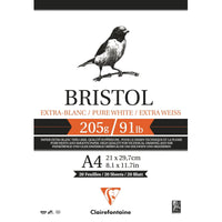 Блок за цртање CLAIREFONTAINE Bristol 205 g/m² – 20 листови, A4 – A3