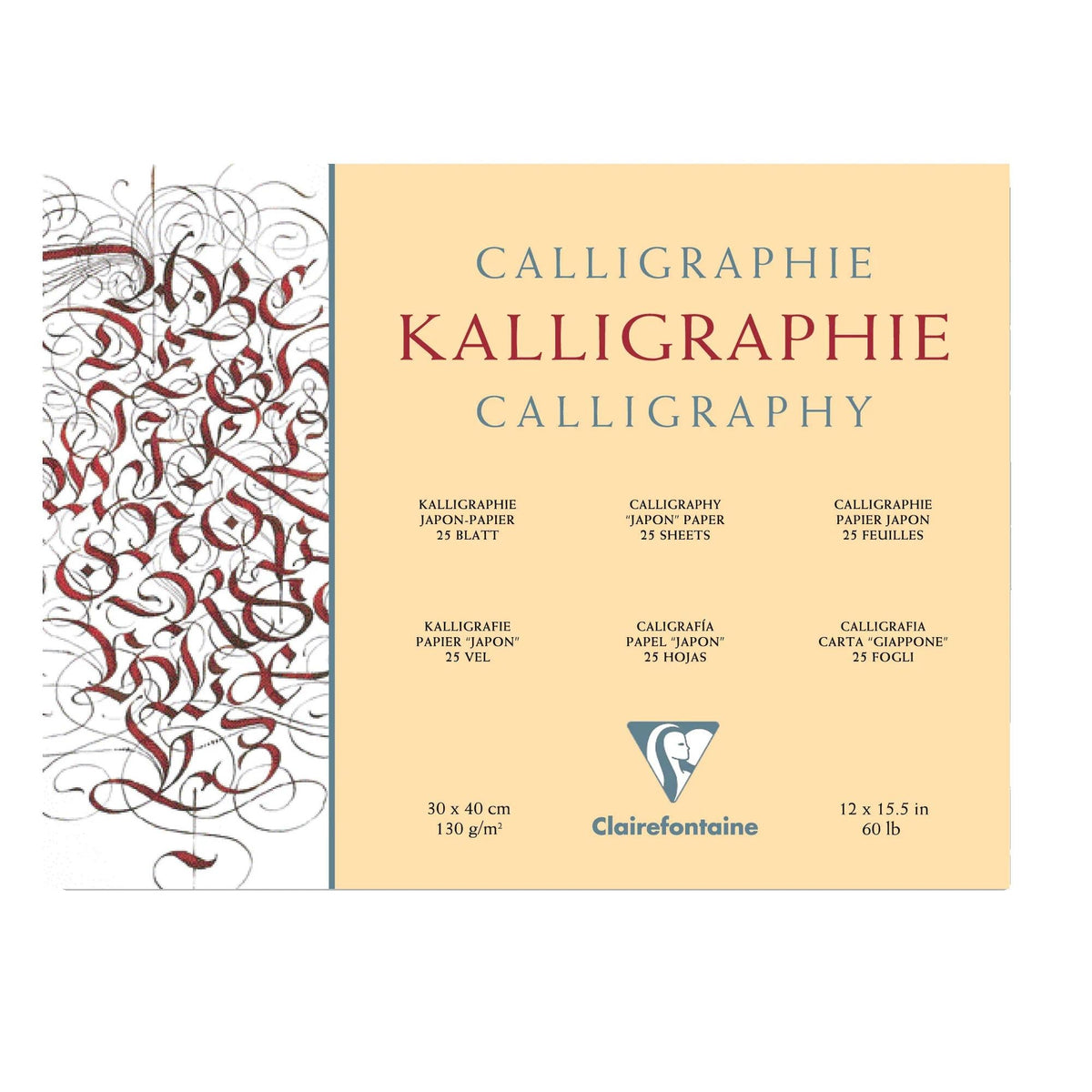 Блок за калиграфија CLAIREFONTAINE Ivory 130 g 25 листа – 24 x 30 cm