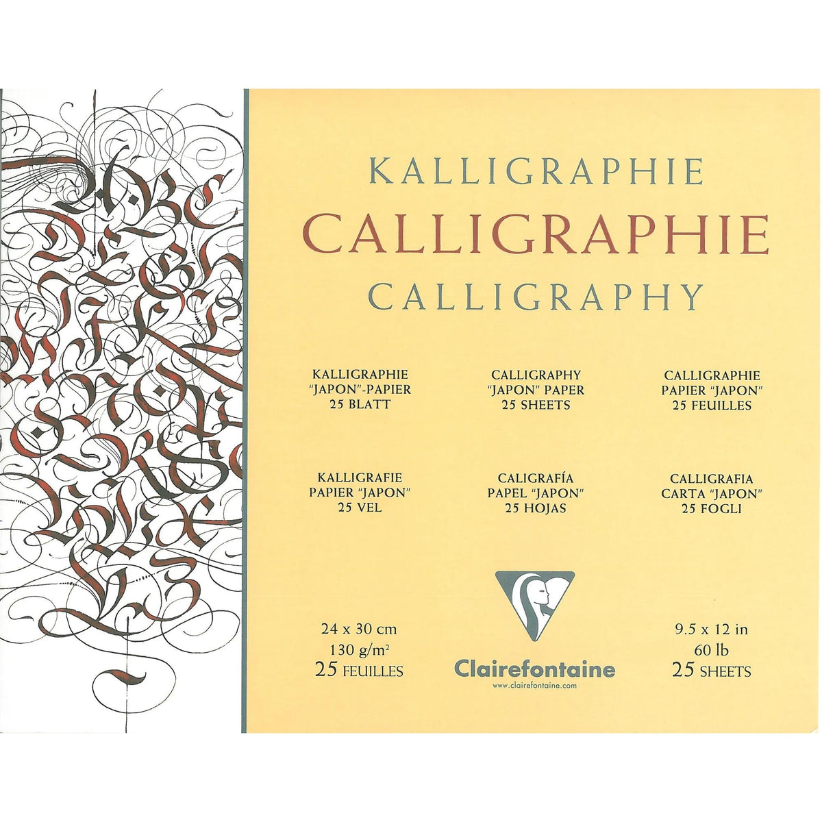 Блок за калиграфија CLAIREFONTAINE Ivory 130 g 25 листа – 24 x 30 cm
