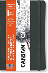 Блок за скицирање Canson Graduate Art Book 90 g/m² 184 листа 14 x 21,6 cm мек повез Dark Grey
