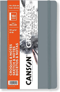 Блок за скицирање Canson Graduate Art Book 90 g мек повез Light Grey - 184 листа (14 x 21,6 cm)