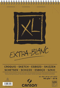 Блок за скицирање CANSON XL Extra Blanc 90 g/m² 120 листови A3 со спирала горе