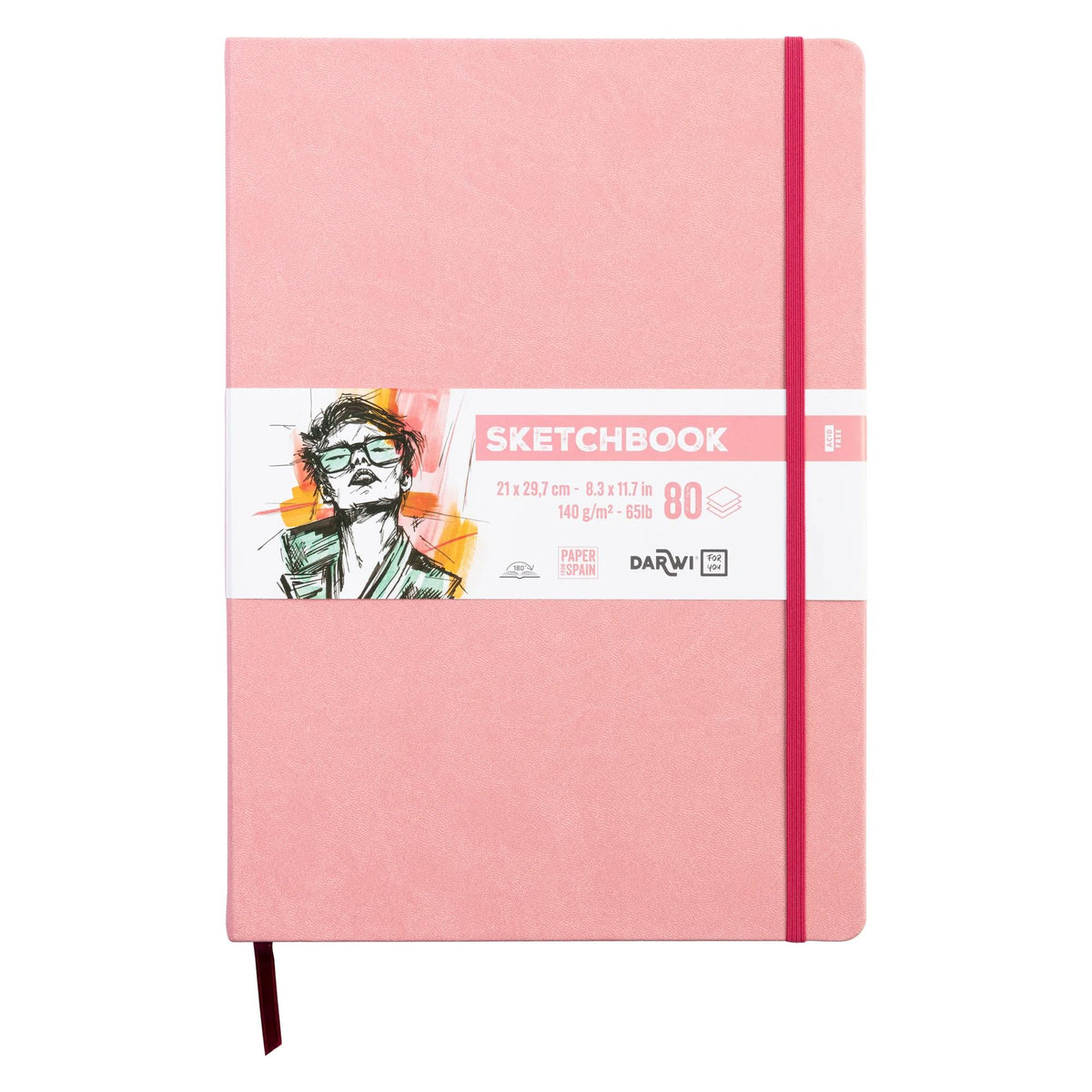 Блок за скицирање DARWI For You Soft Pink A4 - 140 g/m2, 80 листа