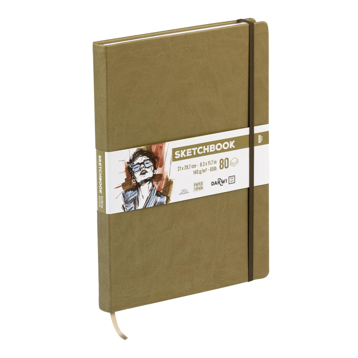 Блок за скицирање DARWI Khaki A4, 140 g/m², 80 листа