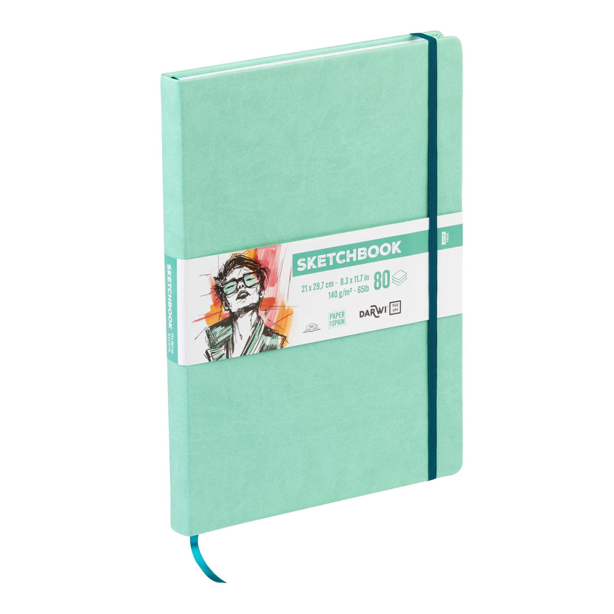 Блок за скицирање DARWI Mint Green A4 140 g/m² - 80 листови
