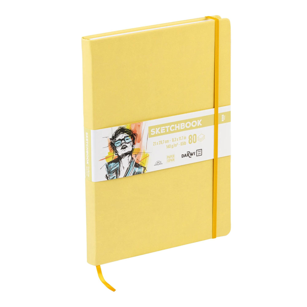 Блок за скицирање DARWI Soft Yellow A4 140 g 80 листови